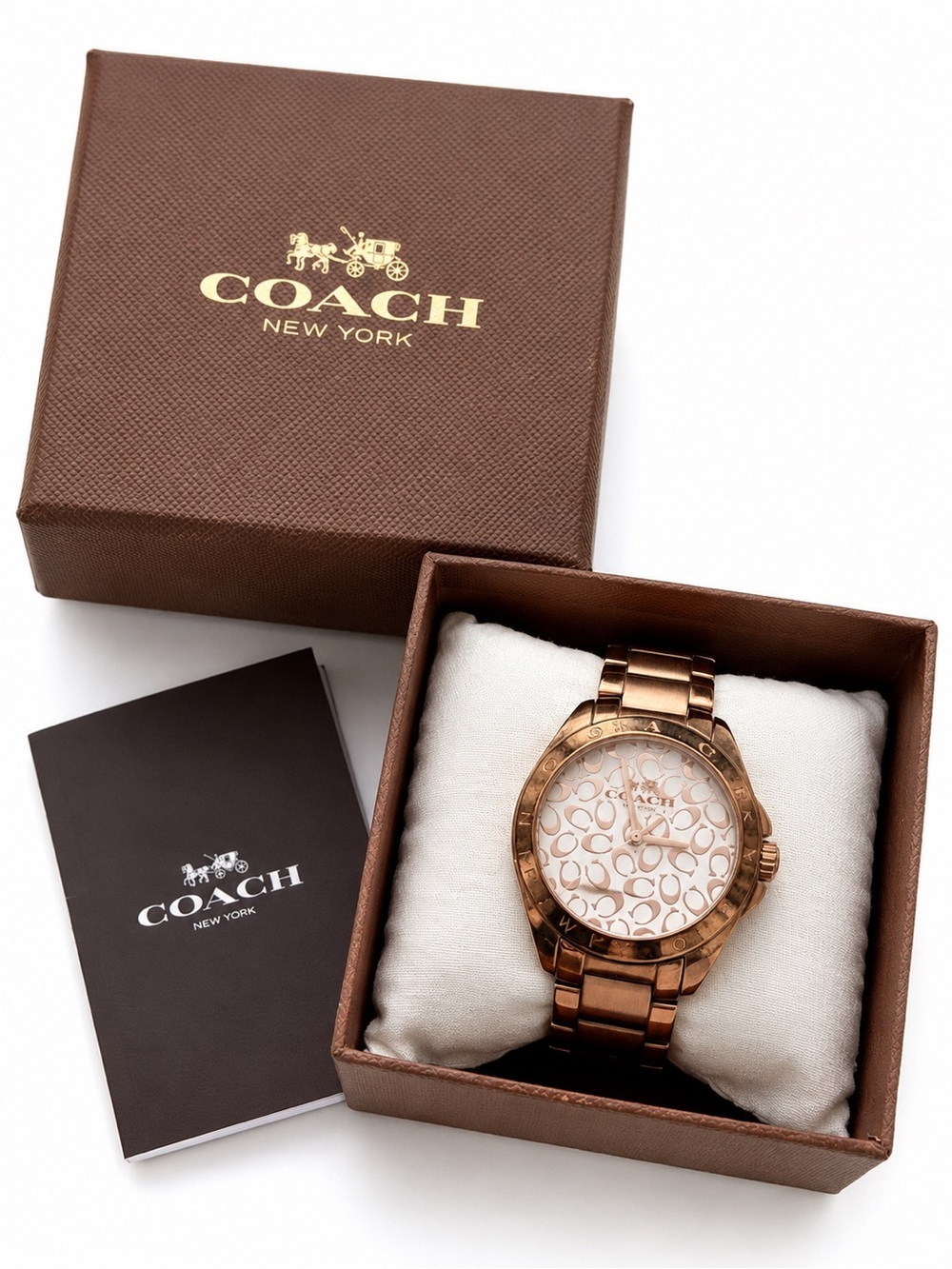 Coach Rose Gold Signature C Women’s Watch with Box – Needs Battery